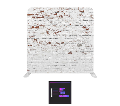 Weathered White Brick Wall Effect Pillowcase Backdrop Cover