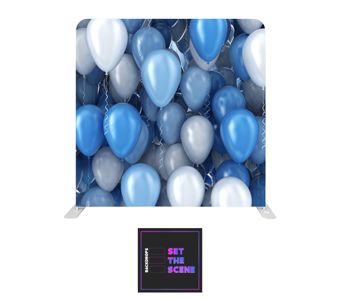 Blue Balloons Pillowcase Backdrop Cover
