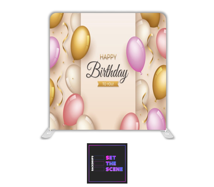 Happy Birthday Pinks Pillowcase Backdrop Cover