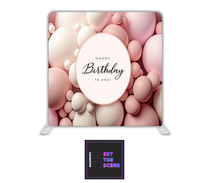 Happy Birthday Pink Balloons Pillowcase Backdrop Cover
