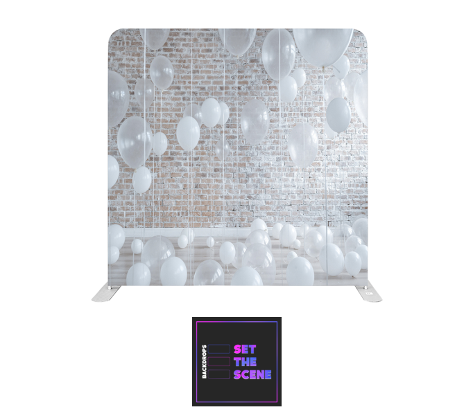 White Balloons Pillowcase Backdrop Cover