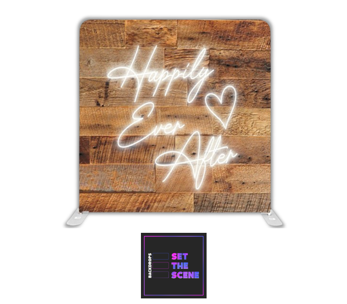 Happily Ever After on Rustic Pillowcase Backdrop Cover