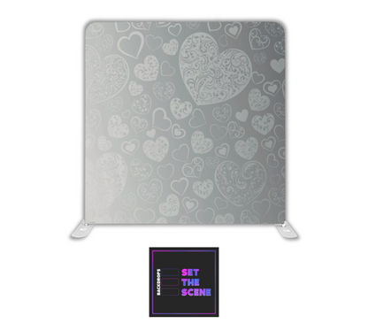 Grey Hearts Pillowcase Backdrop Cover