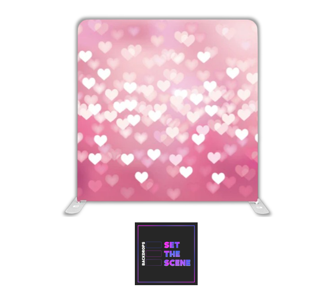 Hearts on Pink Pillowcase Backdrop Cover