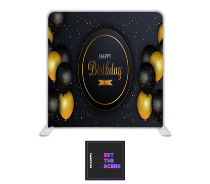 Happy Birthday Dark Pillowcase Backdrop Cover