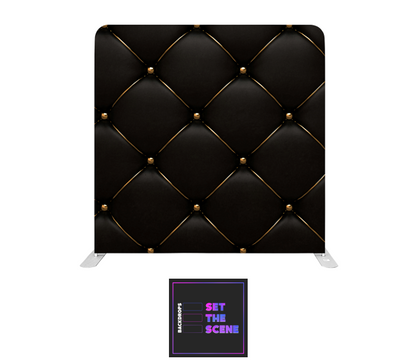 Elegant Black Chesterfield Pillowcase Backdrop Cover