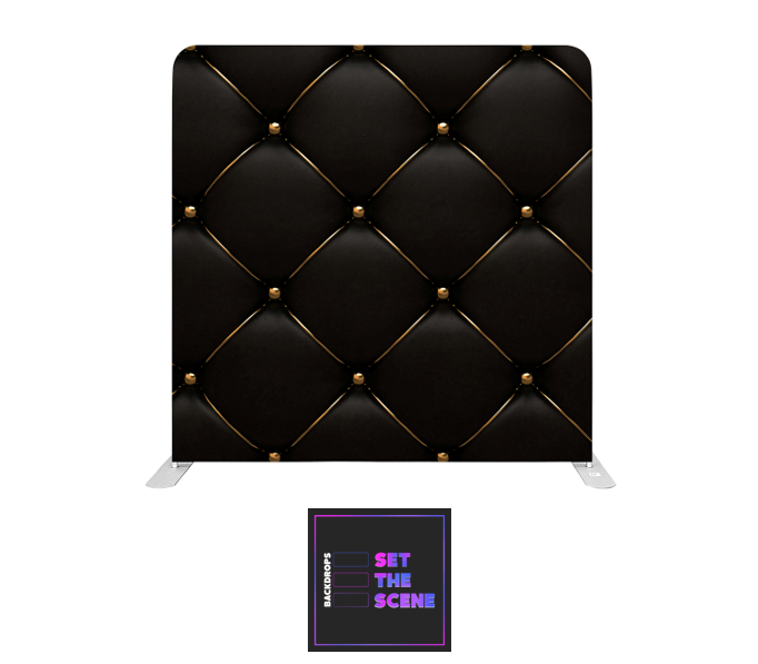 Elegant Black Chesterfield Pillowcase Backdrop Cover