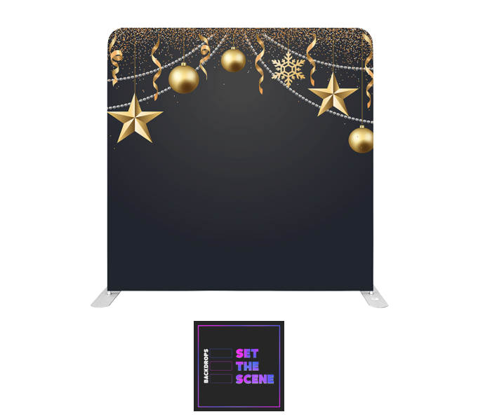 Gold on Black Pillowcase Backdrop Cover