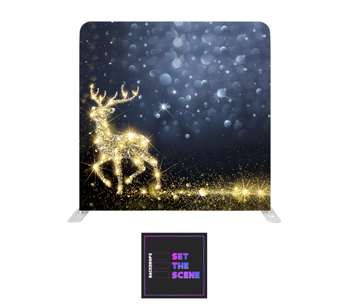 Golden Reindeer Pillowcase Backdrop Cover