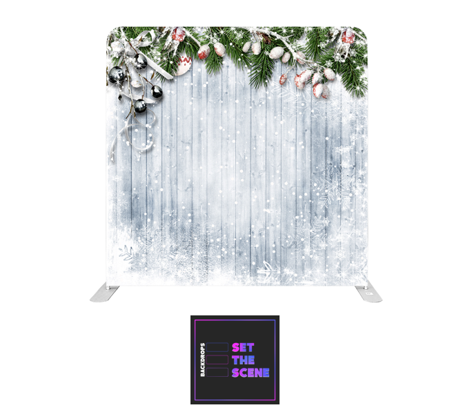 Snowflakes on Rustic Pillowcase Backdrop Cover