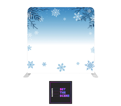 Snowflakes on Blue Pillowcase Backdrop Cover