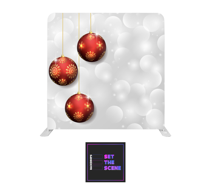 Christmas Baubles Pillowcase Backdrop Cover