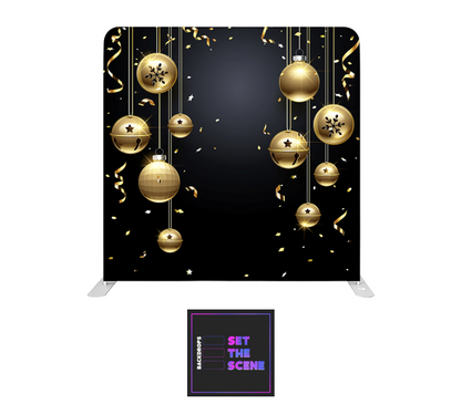Golden Baubles Pillowcase Backdrop Cover