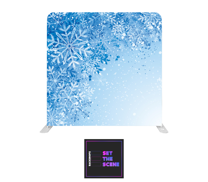 Blue Snowflakes Pillowcase Backdrop Cover