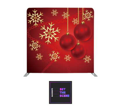 Red & Gold Christmas Pillowcase Backdrop Cover