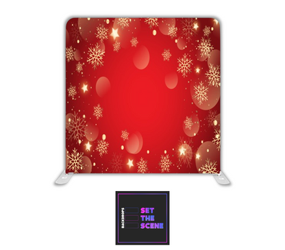 Snowflakes on Red Pillowcase Backdrop Cover