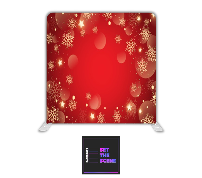 Snowflakes on Red Pillowcase Backdrop Cover