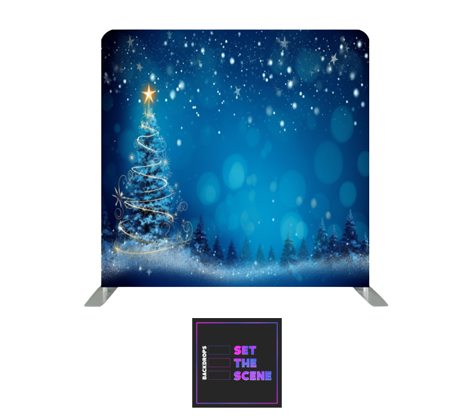 Blue Christmas Pillowcase Backdrop Cover