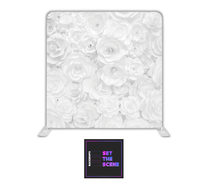 White Flowers Pillowcase Backdrop Cover