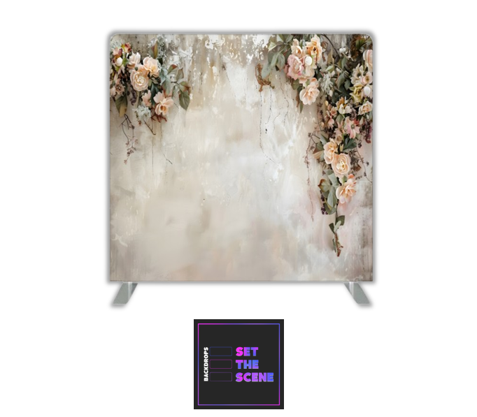 Vintage Flower Effect Pillowcase Backdrop Cover