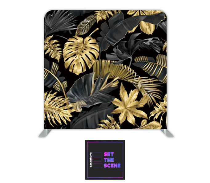 Black & Gold Jungle Effect Pillowcase Backdrop Cover