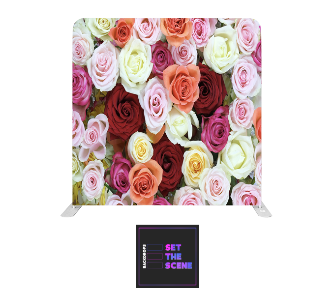 Colourful Rose Pillowcase Backdrop Cover