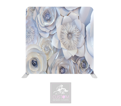 White Paper Floral Effect Pillowcase Backdrop Cover