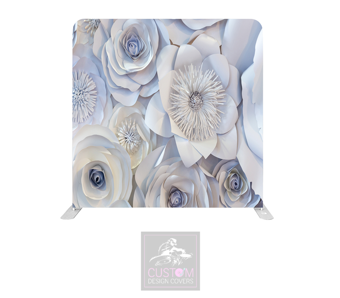 White Paper Floral Effect Pillowcase Backdrop Cover