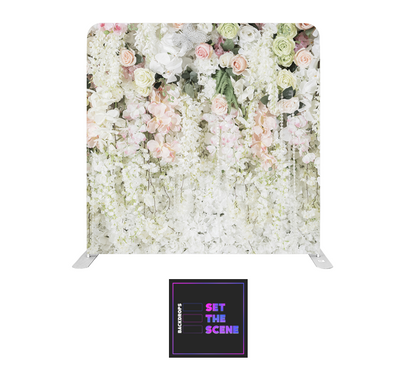 White Floral Effect Pillowcase Backdrop Cover