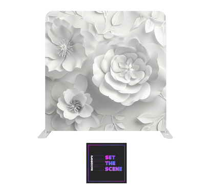 White Paper Flower Effect Pillowcase Backdrop Cover