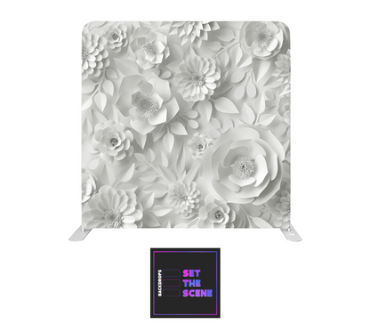 White Paper Flower Effect Pillowcase Backdrop Cover