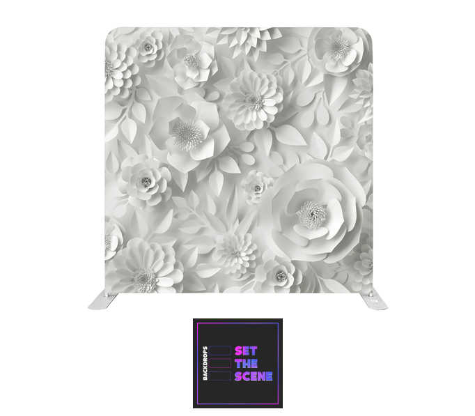 White Paper Flower Effect Pillowcase Backdrop Cover