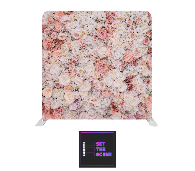 Pink Blush Flower Wall Effect Pillowcase Backdrop Cover