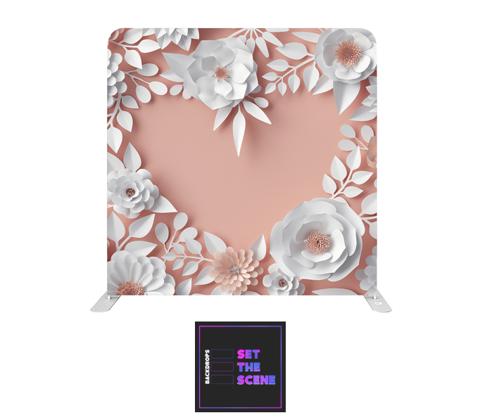 3D Paper Heart Pillowcase Backdrop Cover