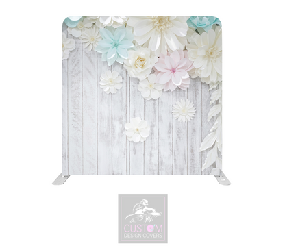 Pastel Flowers on Rustic Pillowcase Backdrop Cover