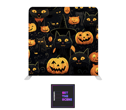 Pumpkins & Cats Pillowcase Backdrop Cover