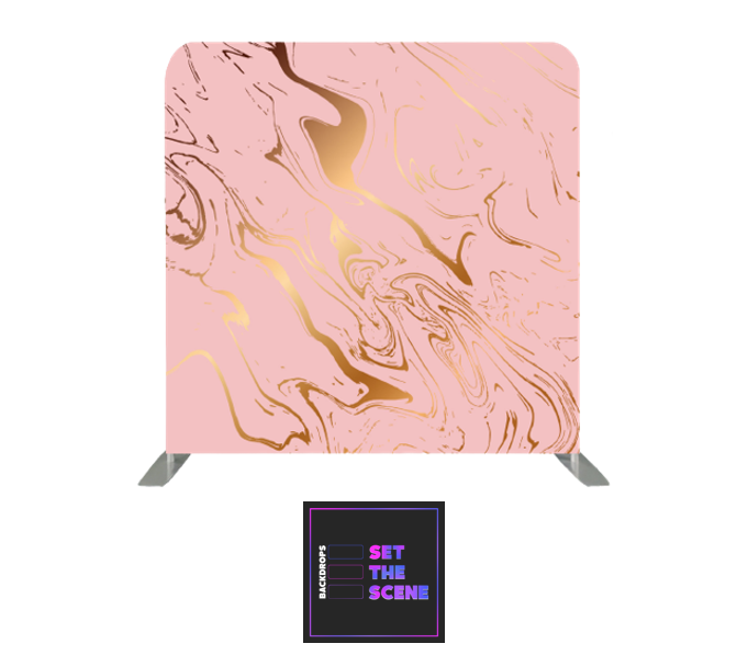 Pink & Gold Marble Effect Pillowcase Backdrop Cover