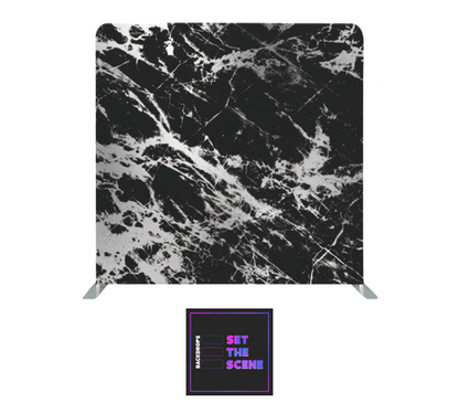 Black & Grey Marble Effect Pillowcase Backdrop Cover