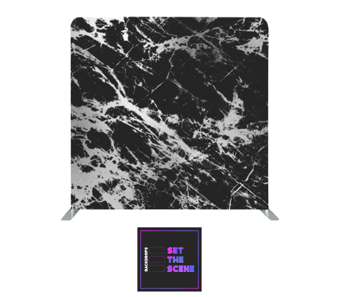 Black & Grey Marble Effect Pillowcase Backdrop Cover