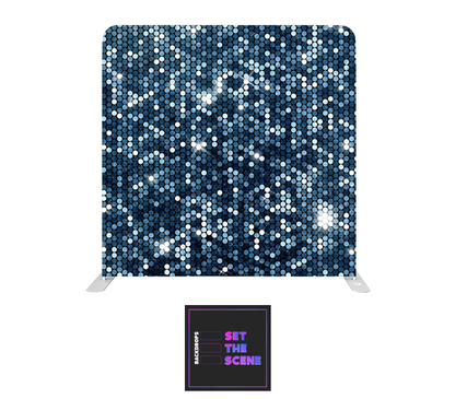 Blue Sparkle Effect Pillowcase Backdrop Cover