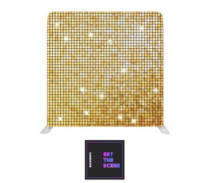 Golden Mirror Wall Effect Pillowcase Backdrop Cover