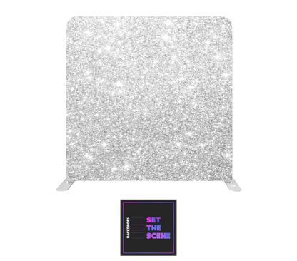 Silver/Grey Glitter Effect Pillowcase Backdrop Cover