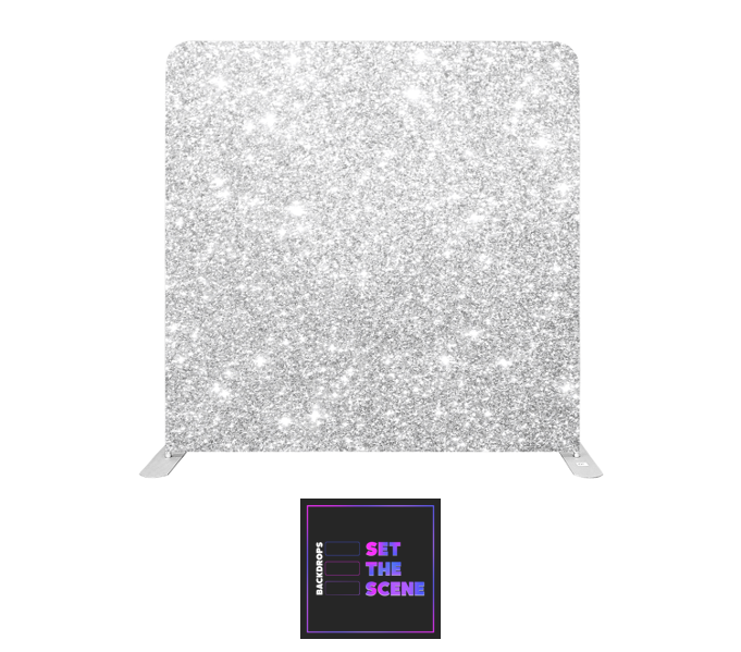 Silver/Grey Glitter Effect Pillowcase Backdrop Cover