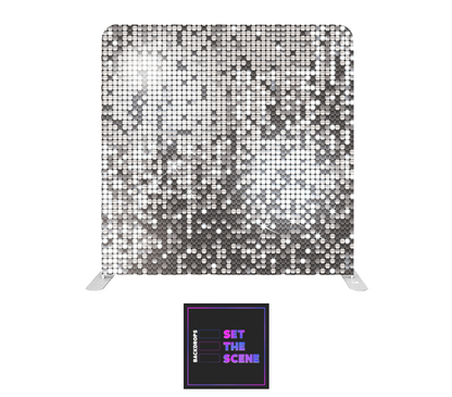 Silver Mirror Wall Effect Pillowcase Backdrop Cover