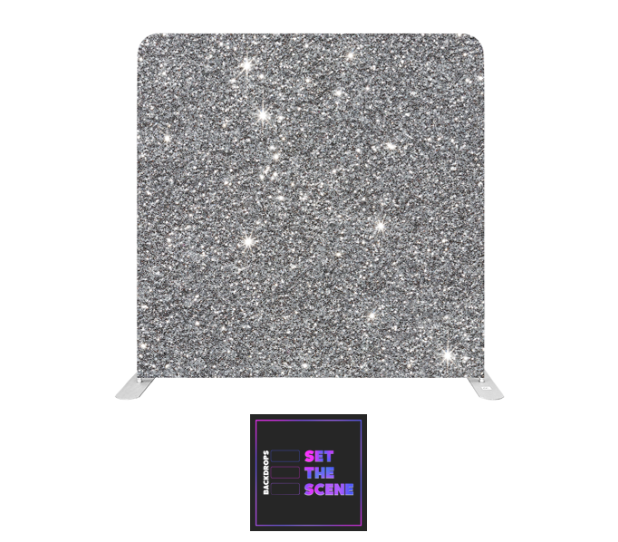 Grey Glitter Effect Pillowcase Backdrop Cover