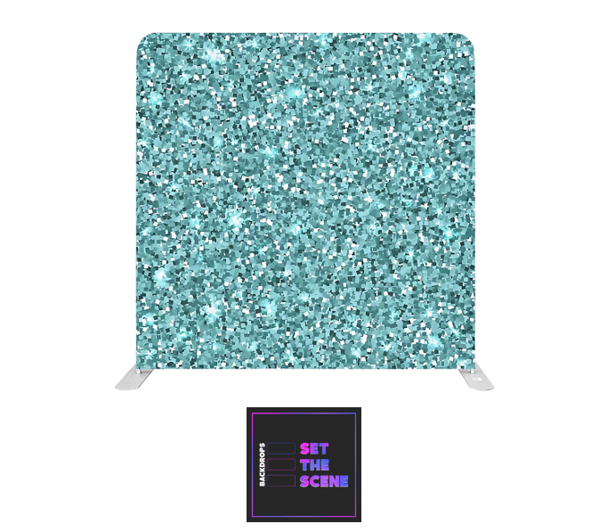 Turquoise Glitter Effect Pillowcase Backdrop Cover