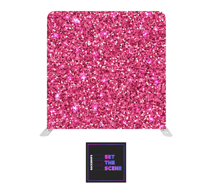 Pink Glitter Effect Pillowcase Backdrop Cover