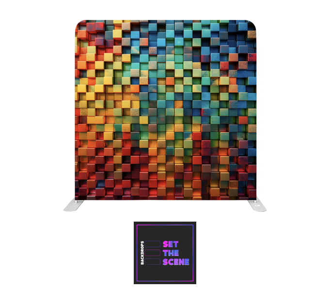 3D Colour Block Effect Pillowcase Backdrop Cover