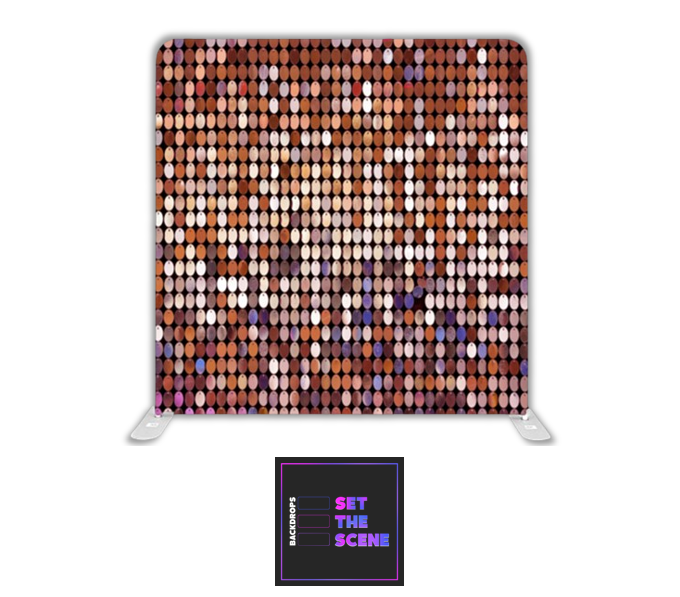 Copper Sequin Effect Pillowcase Backdrop Cover