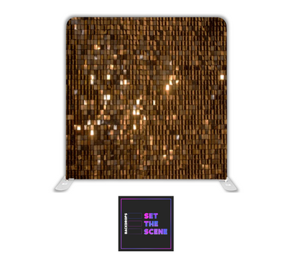 Golden Brown Sequin Effect Pillowcase Backdrop Cover